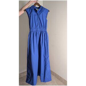 COS Vibrant blue sleeveless maxi shirt dress with a clean, modern silhouette